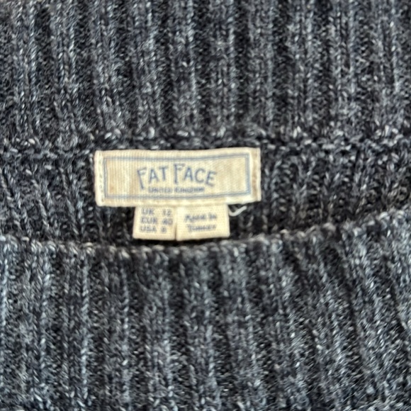 FAT FACE wide-neck pullover, non-allergenic acrylic & viscose. Blue-gray, sz 8. - Picture 4 of 8